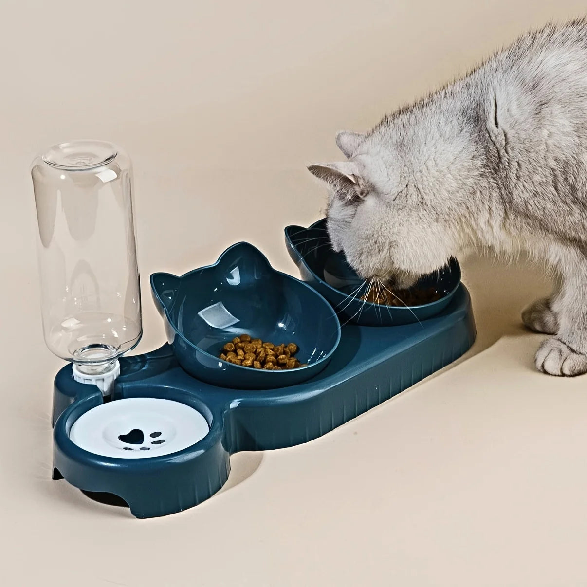 Rincón para morder y beber: el dúo perfecto para la hora de comer de tu gato