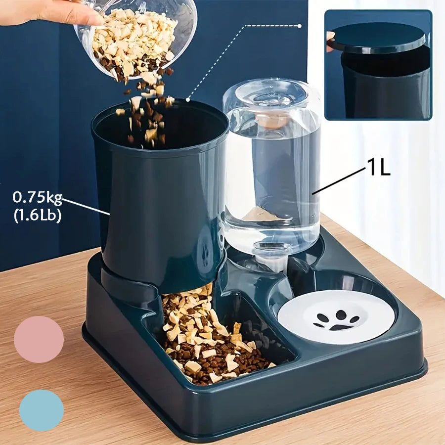 WhiskerWise Duo Diner: Comida inteligente para mascotas modernas